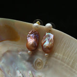 Sea's Embrace Series Colorful Baroque Pearl Earrings - Gembea Jewelry