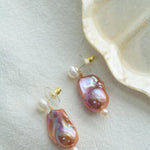 Sea's Embrace Series Colorful Baroque Pearl Earrings - Gembea Jewelry