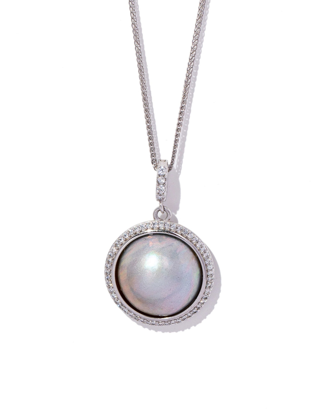 Seawater Mabe Pearl Pendant Necklace gembea jewelry
