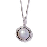 Seawater Mabe Pearl Pendant Necklace gembea jewelry
