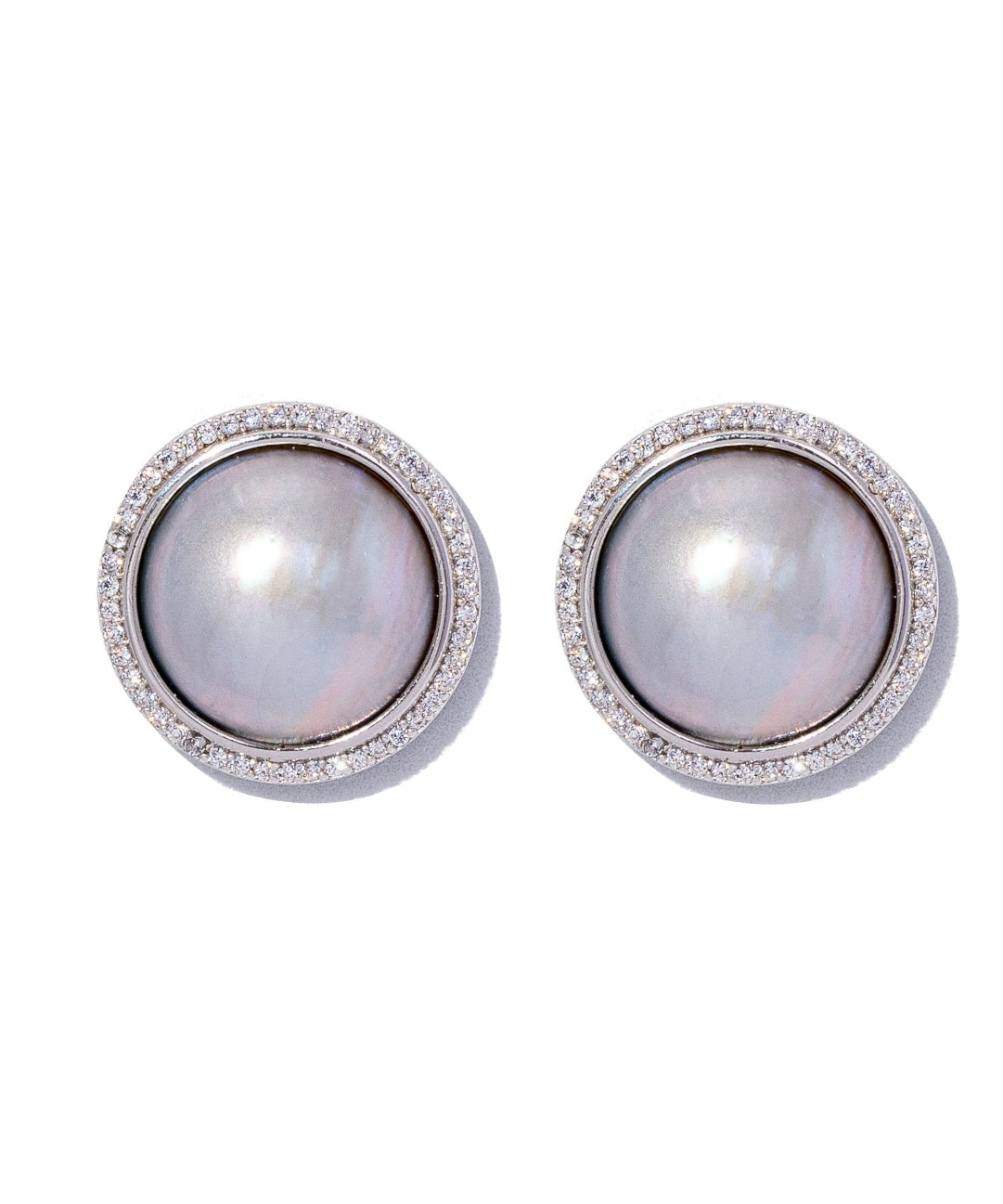 Seawater Mabe Pearl Stud Earrings gembea jewelry