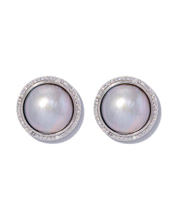 Seawater Mabe Pearl Stud Earrings gembea jewelry