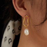 Shaped Baroque Pearl Drop Earrings - Gembea Jewelry