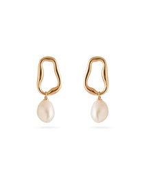 Shaped Baroque Pearl Drop Earrings gembea jewelry