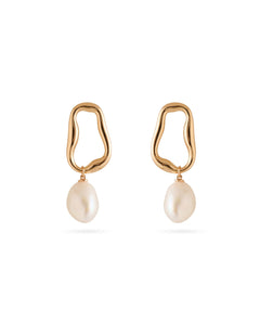 Shaped Baroque Pearl Drop Earrings gembea jewelry