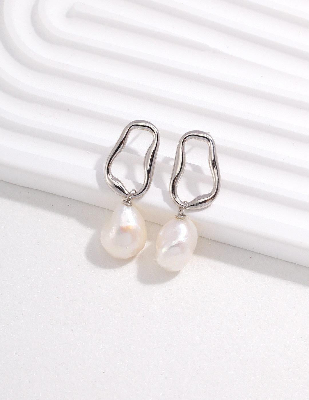 Shaped Baroque Pearl Drop Earrings - Gembea Jewelry