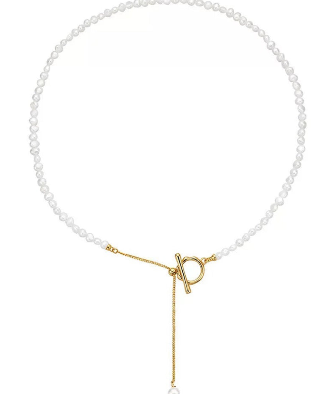 Shaped Freshwater Pearl Long Drop Chain Necklace gembea jewelry