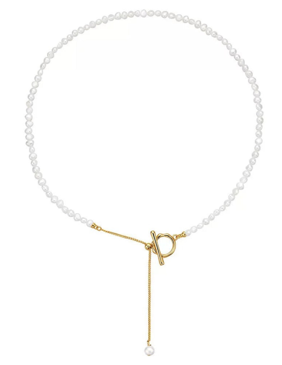 Shaped Freshwater Pearl Long Drop Chain Necklace gembea jewelry