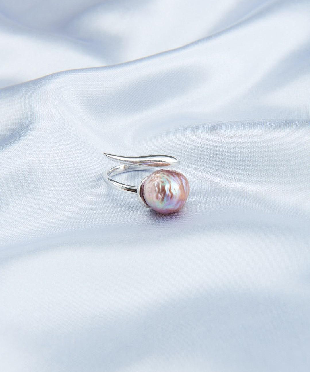 Sharp Knife Shape Colored Large Baroque Pearl Rings - Gembea Jewelry