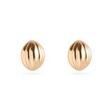 Shell Ellipse Vintage Gold Stud Earrings gembea jewelry