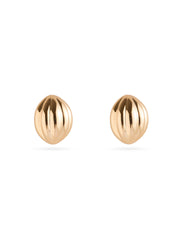 Shell Ellipse Vintage Gold Stud Earrings gembea jewelry