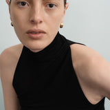 Shell Ellipse Vintage Gold Stud Earrings gembea jewelry