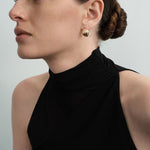 Shell Ellipse Vintage Gold Stud Earrings gembea jewelry