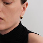 Shell Ellipse Vintage Gold Stud Earrings gembea jewelry