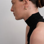 Shell Ellipse Vintage Gold Stud Earrings gembea jewelry