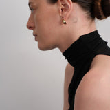 Shell Ellipse Vintage Gold Stud Earrings gembea jewelry