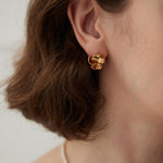 Shiny Knotted Sterling Silver Metal Earrings - Gembea Jewelry