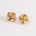 Shiny Knotted Sterling Silver Metal Earrings - Gembea Jewelry