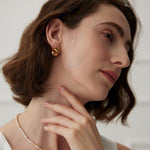 Shiny Knotted Sterling Silver Metal Earrings - Gembea Jewelry