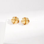 Shiny Knotted Sterling Silver Metal Earrings - Gembea Jewelry