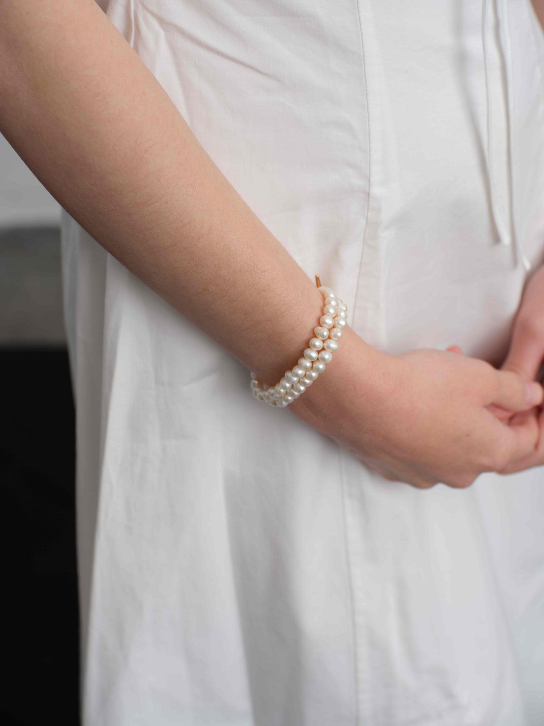 Silent Glow Double Layers Pearl Bracelet gembea jewelry