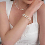Silent Glow Double Layers Pearl Bracelet gembea jewelry