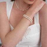 Silent Glow Double Layers Pearl Bracelet gembea jewelry