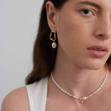 Silent Glow Shaped Baroque Pearl Drop Earrings gembea jewelry