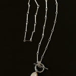 Silver Mist Freshwater Pearl Chain Necklace gembea jewelry