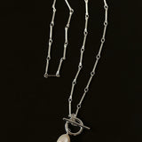 Silver Mist Freshwater Pearl Chain Necklace gembea jewelry