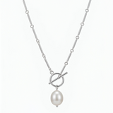 Silver Mist Freshwater Pearl Chain Necklace gembea jewelry