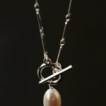 Silver Mist Freshwater Pearl Chain Necklace gembea jewelry