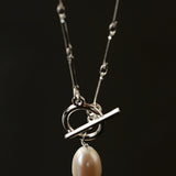 Silver Mist Freshwater Pearl Chain Necklace gembea jewelry