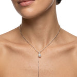 Silver Mist Freshwater Pearl Chain Necklace gembea jewelry