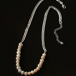 Silver Tide Freshwater Pearl Chain Necklace gembea jewelry