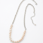 Silver Tide Freshwater Pearl Chain Necklace gembea jewelry