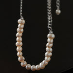 Silver Tide Freshwater Pearl Chain Necklace gembea jewelry