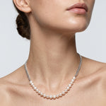 Silver Tide Freshwater Pearl Chain Necklace gembea jewelry
