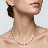 Silver Tide Freshwater Pearl Chain Necklace gembea jewelry
