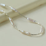 Silver Baroque Toothpick Pearl Necklace-Gembea Jewelry