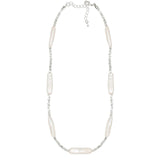 Silver Baroque Toothpick Pearl Necklace gembea jewelry