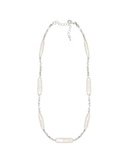 Silver Baroque Toothpick Pearl Necklace gembea jewelry