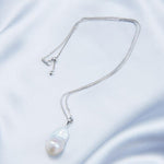 Silver Chain Baroque Pearl Pendant Necklace - Gembea Jewelry