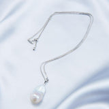 Silver Chain Baroque Pearl Pendant Necklace - Gembea Jewelry