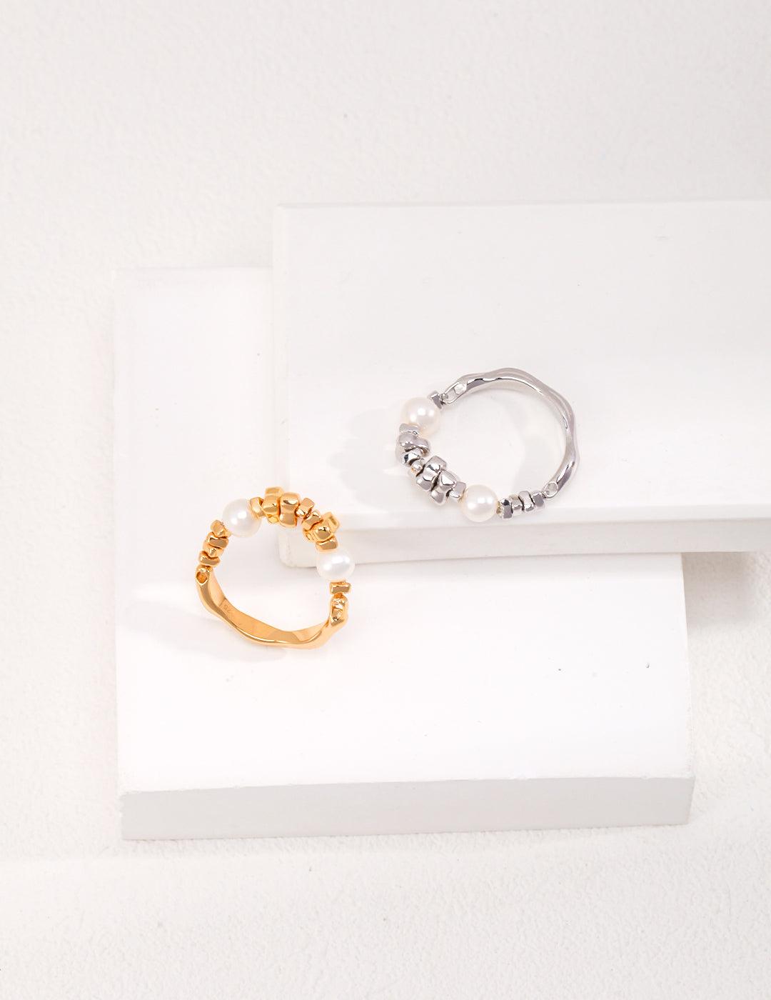 White Natural Freshwater Pearls Rings - Gembea Jewelry