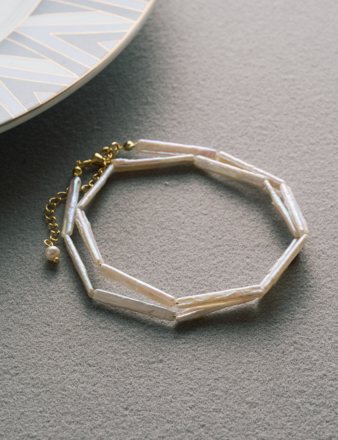 Simple Linea Baroque Pearl Necklace gembea jewelry