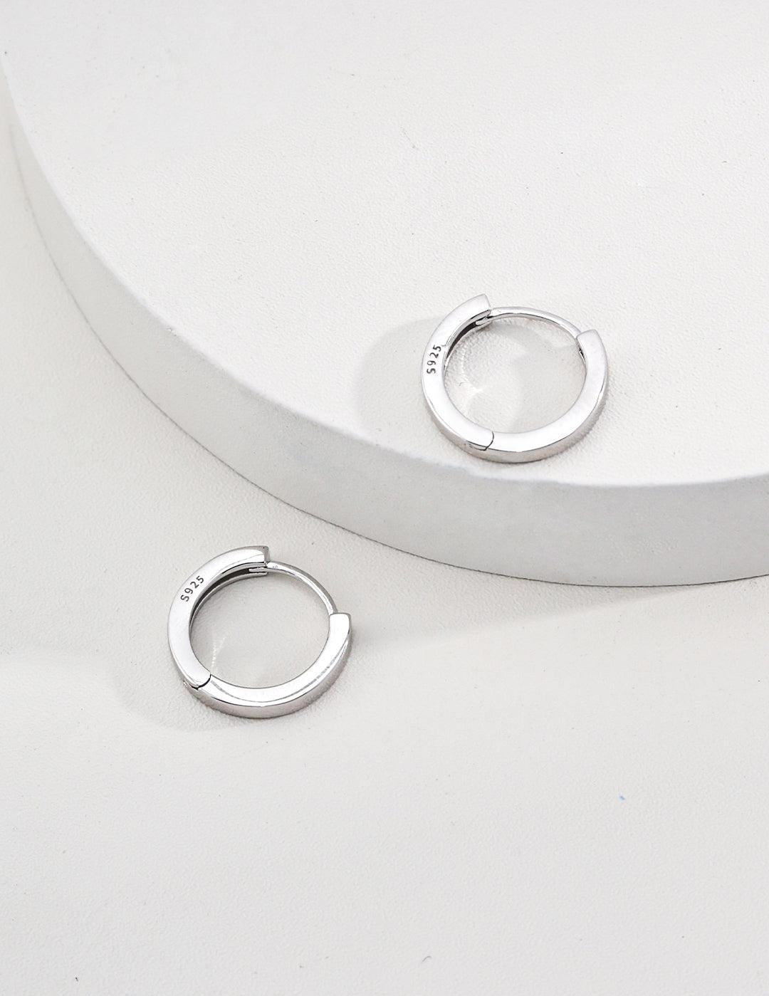 Simple 925 Sterling Silver Small Hoop Earrings - Gembea Jewelry
