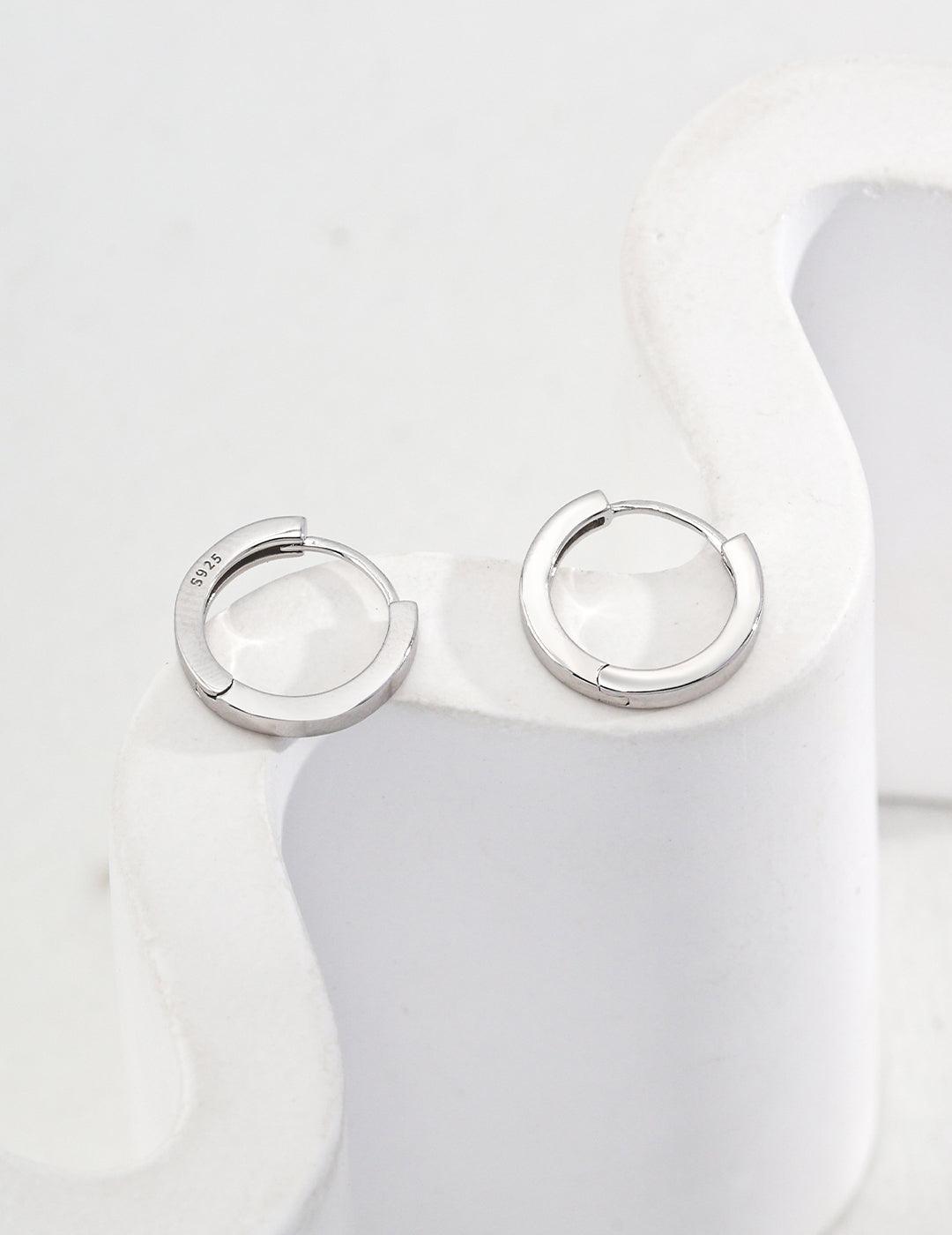 Simple 925 Sterling Silver Small Hoop Earrings - Gembea Jewelry