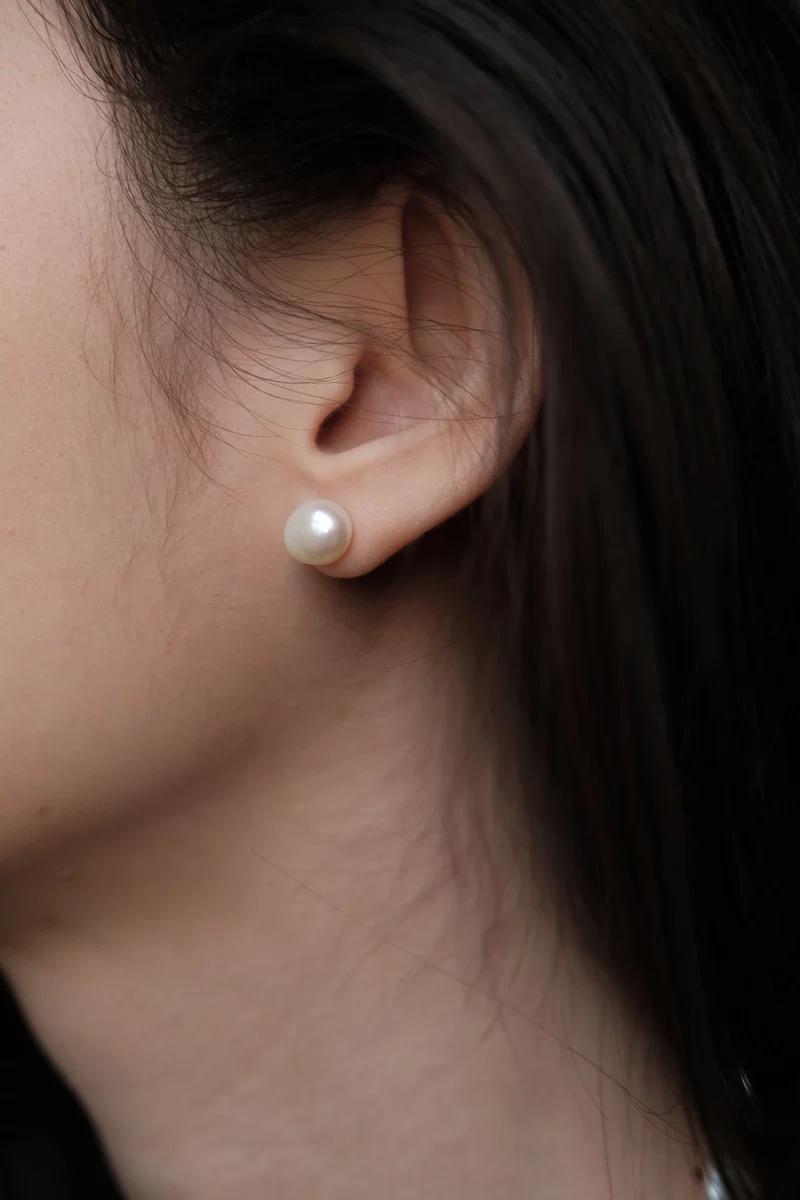 Simple Baroque Pearl Stud Earrings gembea jewelry