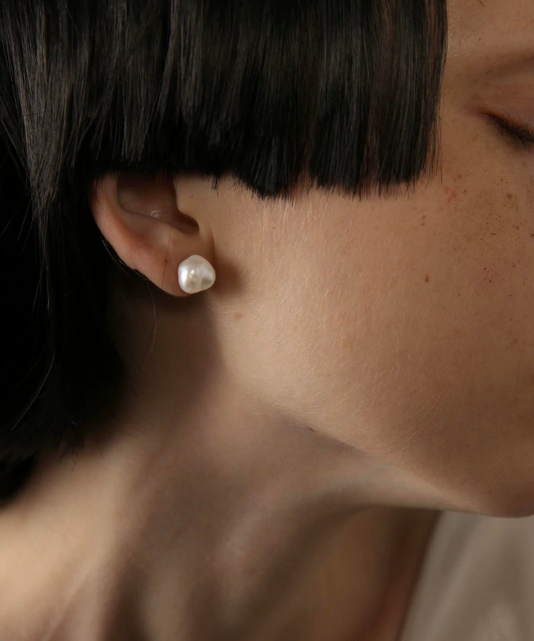 Simple Baroque Pearl Stud Earrings gembea jewelry